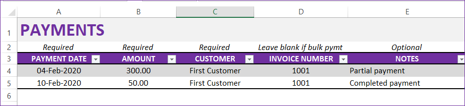 Multiple Payments for one invoice