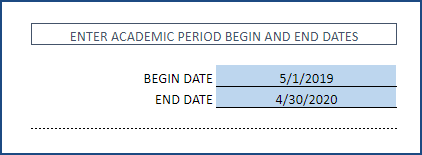Student Attendance Register Google Sheet Template – Enter Academic Period Dates