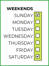 Choose Weekends