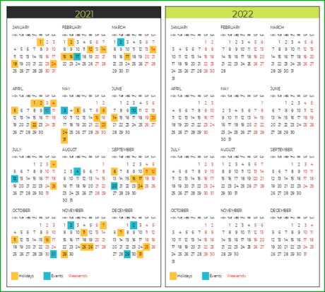 Excel Calendar 2021 - 2021 Calendar Template in Excel - Free Download