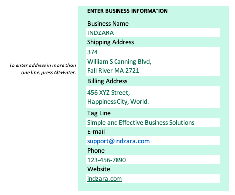 Enter Business Info