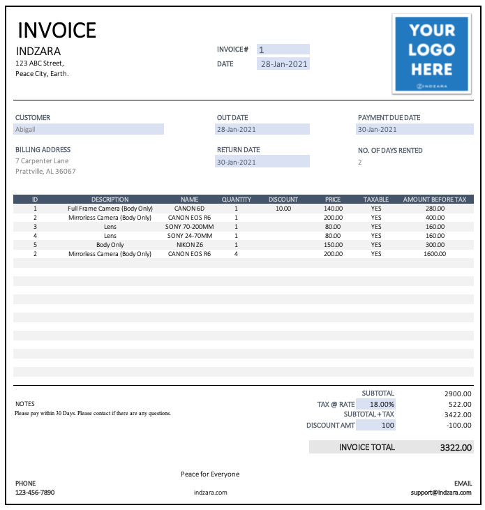 rent receipt excel template