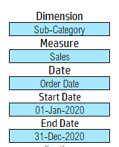 Customize Dimension, Measure, Date and Date filters