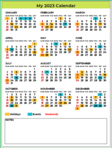 Excel Calendar 2023 With 23 Designed Layouts - Free Download