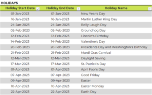 Excel Calendar 2023 with 23 designed layouts - Free Download