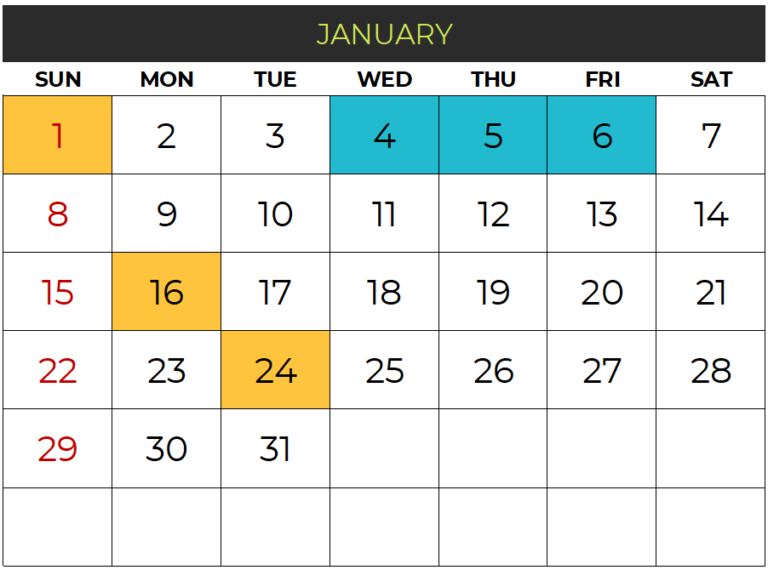 Excel Calendar 2023 with 23 designed layouts - Free Download