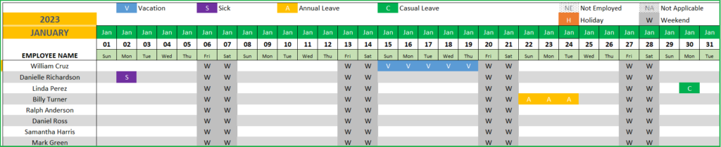 PTO Manager: Calendar View