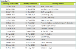 Excel Calendar 2024 with 24 designed layouts - Free Download
