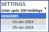 Gantt Chart Maker - Google Sheet Template - Holidays