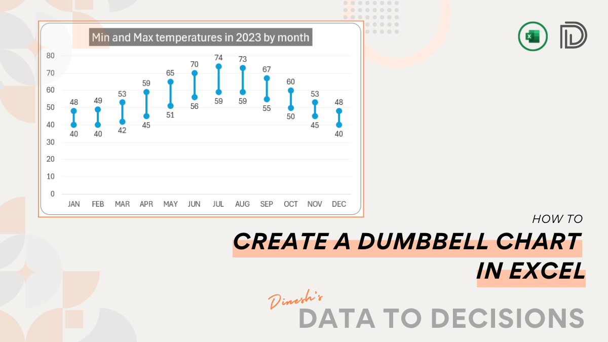 How to Create a Vertical Dumbbell Chart in Excel?