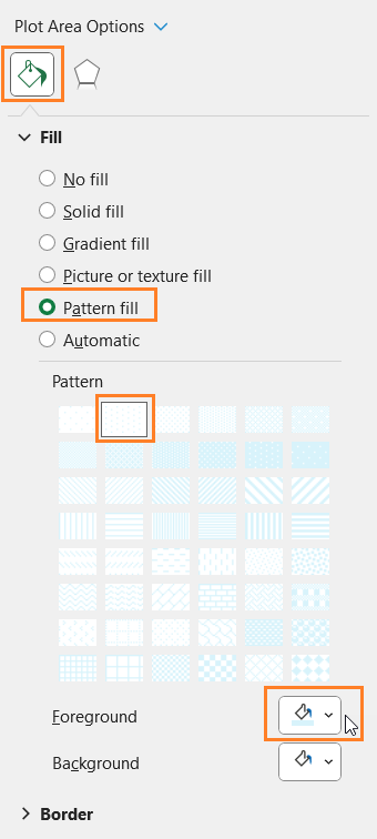 Column Chart by category pattern fill