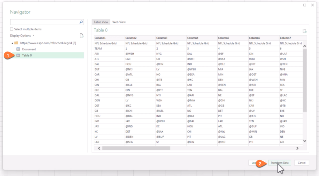 unpivot a grid matrix data in Power Query Data extracted