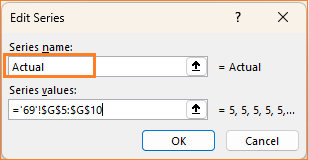 Stacked Column Chart with slider edit slider name