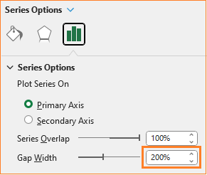 Stacked Column Chart with slider increase gap width