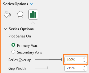 Stacked Column Chart with slider series overlap