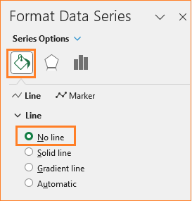 Stacked Column chart with total no line option