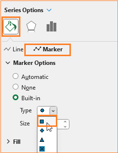 Vertical slider choose marker type