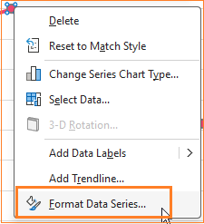 Lollipop chart format data series