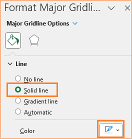 Lollipop chart modify major gridline