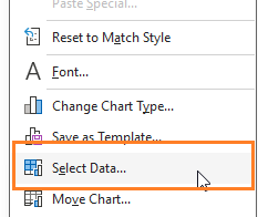 Column Chart with Multiple Series  select data