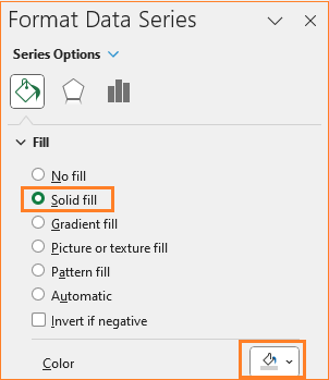 bullet chart add fill color for actual series