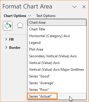 bullet chart choose the series