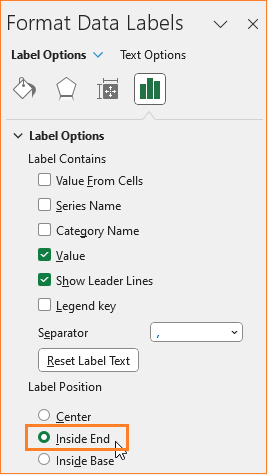 Floating Column Chart adjust label position