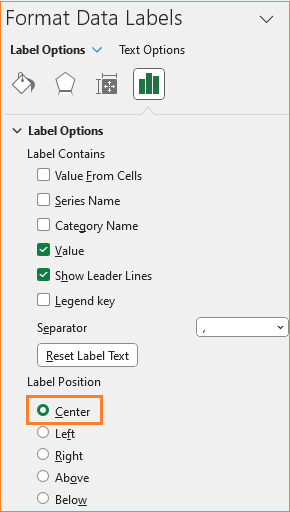 100% Stacked Column Chart with Totals format data labels