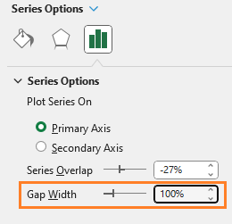 Columns within a Column Chart change gap width