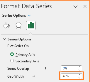 small multiple column chart  set gap width to 40%