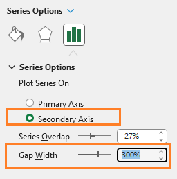 Columns within a Column Chart modify series option