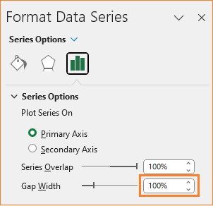 bullet chart increase series overlap to 100%