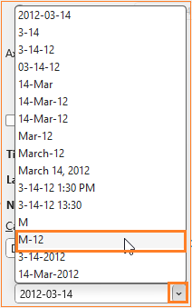 Actual vs Target chart for time series data choose date format