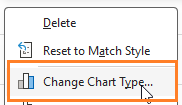 Column chart with single target line change chart type