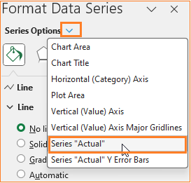 Lollipop chart choose actual series