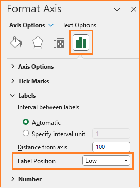 Column Chart to Display Variance with Different Colors label position