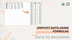 Unpivot data using formulas