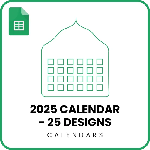 2025 Calendar 25 Designs Googlesheet